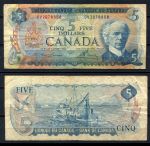 Канада 1972 г. • P# 87b • 5 долларов • Сэр Уилфрид Лорье • рыбацкая шхуна • Lowson-Bouey • F-VF*