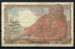 Франция 1950 г. (E 9-2) • P# 100d • 20 франков • рыбак • регулярный выпуск • F-VF*