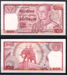 Таиланд 1978 г. • P# 89 sign. 58 • 100 бат • Король Пхумипон Адульядет • регулярный выпуск • UNC пресс