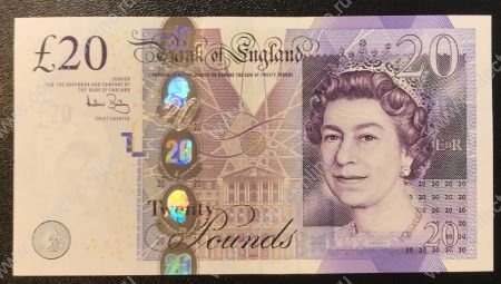 Великобритания 2006 г. • P# 392 • 20 фунтов • Елизавета II • Адам Смит • регулярный выпуск • A. Bailey • XF-AU