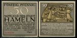 Германия • Хамельн 1921 г. • 50 пфеннигов • герб • сценка с младенцами • нотгельд • UNC пресс