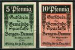 Германия • Берген-ан-дер-Думме 1922 г. • 5 и 10 пфеннигов • нотгельды • UNC пресс