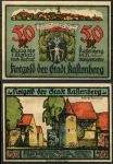 Германия • Растенберг 1921 г. • 50 пфеннигов • рыцарь • город • нотгельд • UNC пресс