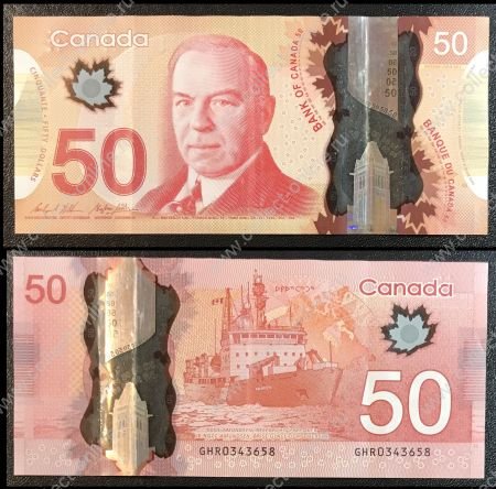 Канада 2012 г. • P# 109b • 50 долларов • пластик • Маккензи Кинг • ледокол • регулярный выпуск • Wilkins - Poloz • XF-