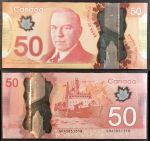 Канада 2012 г. • P# 109a • 50 долларов • пластик • Маккензи Кинг • ледокол • регулярный выпуск • Macklem - Carney • XF-
