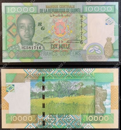 Гвинея 2007 г. • P# 42 • 10000 франков • лес • регулярный выпуск • UNC пресс 