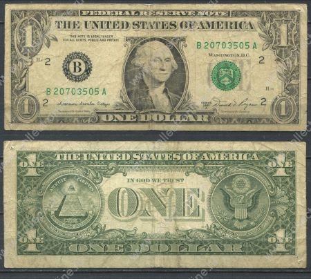 США 1981 г. B Нью-Йорк • P# 468b A • 1 доллар • Джордж Вашингтон • регулярный выпуск • F- 