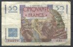 Франция 1946 г. (16-5) • P# 127b • 50 франков • Урбен Леверье • регулярный выпуск • F*