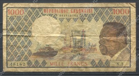 Габон 1974-1978 гг. • P# 3b • 1000 франков • президент Бонго • регулярный выпуск • F-VF