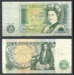 Великобритания 1981-1984 гг. • P# 377b • 1 фунт • Елизавета II • Исаак Ньютон • D.H.F.Somerset • VF-