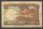 Бельгийское Конго 1942 г. (10-7) • P# 14B • 10 франков • воины • регулярный выпуск • F+