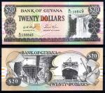 Гайана 1996 г. • P# 30b (sign 12) • 20 долларов • водопад • океанский круизный лайнер • регулярный выпуск • UNC пресс