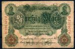 Германия 1908 г. • P# 32 R • 50 марок • красный номер • регулярный выпуск • F-VF