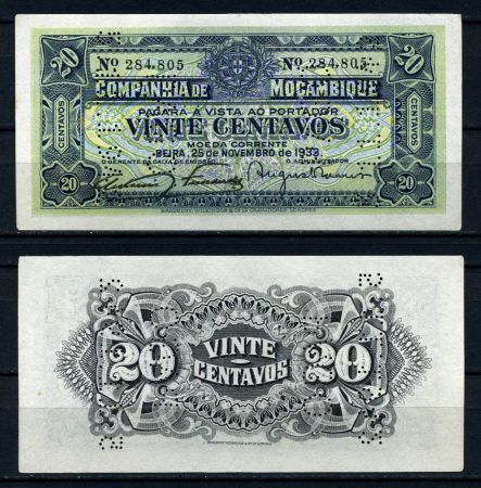 Мозамбик 1933 г. (1942) P# R29 • 20 сентаво • регулярный выпуск • UNC пресс-