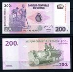 Демократическая Республика Конго 2007 г. • P# 99a • 200 франков • крестьяне • регулярный выпуск • UNC пресс