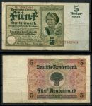 Германия 1926 г. • P# 169 • 5 рентенмарок • регулярный выпуск • F-VF ( кат. - $60+ )