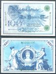 Германия 1908 г. • P# 34 • 100 марок • зелёный номер • регулярный выпуск • UNC пресс ( кат. - $ 20+ )