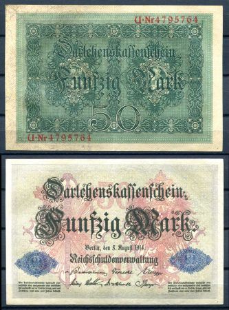 ГЕРМАНИЯ 1914г. P49b / 50 МАРОК UNC ПРЕСС