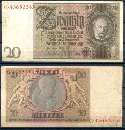 ГЕРМАНИЯ 1929-36гг. P#181а / 20 МАРОК UNC ПРЕСС