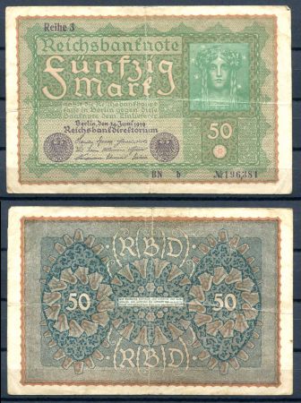 ГЕРМАНИЯ 1915-9гг. P#66 / 50 МАРОК VF