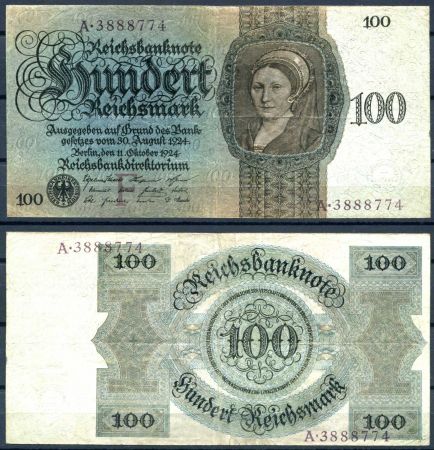 ГЕРМАНИЯ 1924г. P#178 / 100 МАРОК VF+