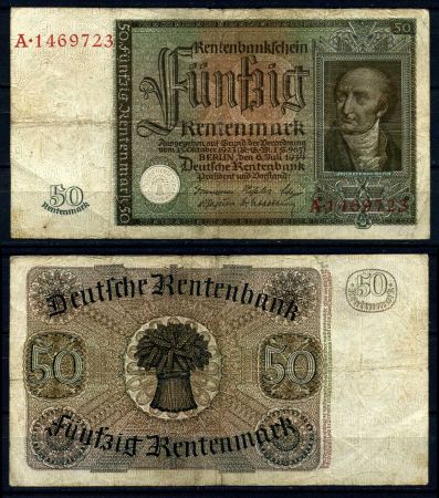 ГЕРМАНИЯ 1934г. P# 172 / 50 РЕНТЕНМАРОК F+