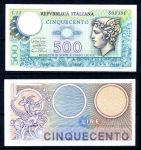 Италия 1974 г. P# 94a • 500 лир • богиня Венера • регулярный выпуск • UNC пресс