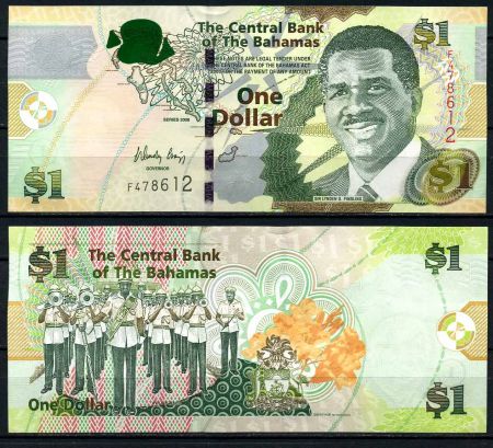 Багамы 2008 г. • P# 71 • 1 доллар • Линден Пиндлинг • оркестр • регулярный выпуск • UNC пресс