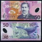 Новая Зеландия 1999 г. • P# 188 • 50 долларов • Апирана Турупа Нгата • птица кокако • регулярный выпуск(полимер) • UNC пресс