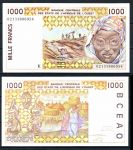 Западноафриканский союз • Сенегал 2002 г. • P# 711Kl • 1000 франков • регулярный выпуск • UNC пресс