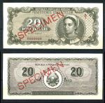 Румыния 1950 г. • P# 84 A/1 • 20 лей • девушка • specimen • UNC пресс