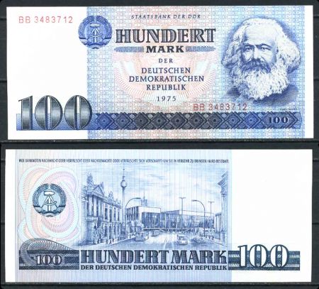 ГДР 1986г. P# 31b / 100 МАРОК UNC ПРЕСС / АРХИТЕКТУРА