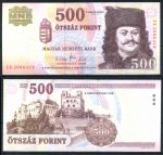 Венгрия 2007 г. • P# 196a • 500 форинтов • Принц Ференц II Ракоци • регулярный выпуск • UNC пресс 