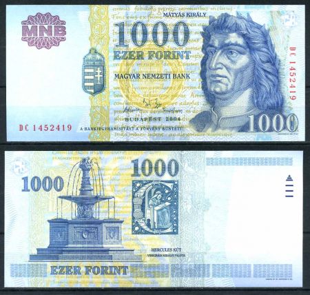 ВЕНГРИЯ 2004г. P# 189с / 1000 ФОРИНТОВ UNC ПРЕСС / АРХИТЕКТУРА