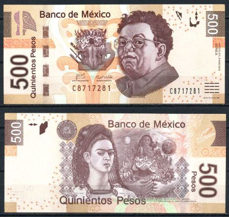 Мексика 2010 г. • P# 126 A • 500 песо • регулярный выпуск • UNC пресс