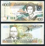 Восточные Карибы • Монтсеррат 2003 г. • P# 46M • 100 долларов • Елизавета II • Артур Льюис • регулярный выпуск • UNC пресс ( кат. - $260 )