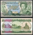 Фолклендские острова 1986 г. • P# 14 • 10 фунтов • Елизавета II • регулярный выпуск • UNC пресс ( кат. - $95 )