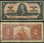 Канада 1937 г. • P# 59b • 2 доллара • Георг VI • Gordon-Towers • регулярный выпуск • VG+