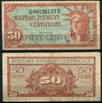 США 1961 - 1964 гг. • P# M46 • 50 центов • серия 591 • Статуя Свободы • армейский чек • F+ ®