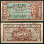 США 1961 - 1964 гг. • P# M46 • 50 центов • серия 591 • Статуя Свободы • армейский чек • F ®