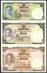 Таиланд 2007 г. • P# 117 • 16(1+5+10) бат • 80-летие короля • неразрезанный лист(3 банкноты) • памятный выпуск • UNC пресс