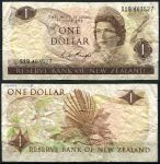 Новая Зеландия 1975-1977 гг. • P# 163с • 1 доллар • Елизавета II • птица пёстрый фантейл • регулярный выпуск • F*