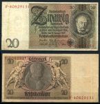 ГЕРМАНИЯ 1929г. P# 181a / 20 РЕЙХСМАРОК / VF-