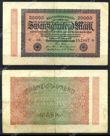 ГЕРМАНИЯ 1923г. P# 85с / 20000 МАРОК / XF