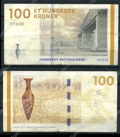 Дания 2009 г. (2009) • P# 66 • 100 крон • мост • регулярный выпуск • VF