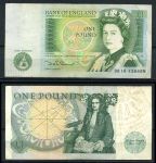 Великобритания 1981-1984 гг. • P# 377b • 1 фунт • Елизавета II • Исаак Ньютон • D.H.F.Somerset • XF-