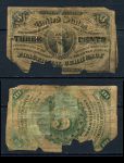 США 1863 г. • P# 105a • 3 цента • Джордж Вашингтон • регулярный(разменный) выпуск