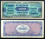 Франция 1944 г. • P# 123c • 100 франков • (блок 6) Союзные войска • оккупационный выпуск • XF