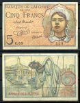 Алжир 1944 г. • P# 94a • 5 франков • 8-2-1944 • девушка • регулярный выпуск • XF-AU