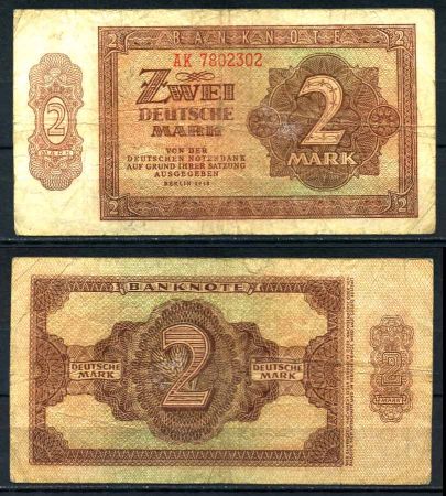 ГДР 1948г. P# 10b / 2 МАРКИ F-